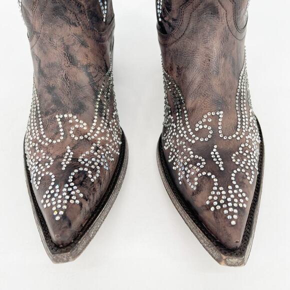 NWOB Old Gringo Brown Swarovski Crystal Eagle Western Cowgirl Boot size 7.5 - Picture 6 of 12
